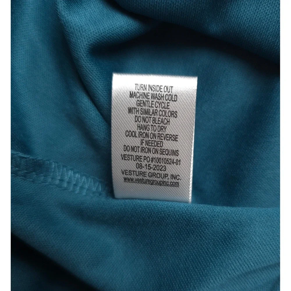 Lilt Teal Sequin Tulle Dress Girls 8 Handkerchief Hem Sleeveless Party‎ Festive